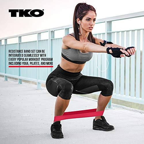 להקות התנגדות של TKO Power 5-Pack Set | להקות אימון לפיזיותרפיה, טיפול בפציעות ותרגיל כוח | אור עד כבד